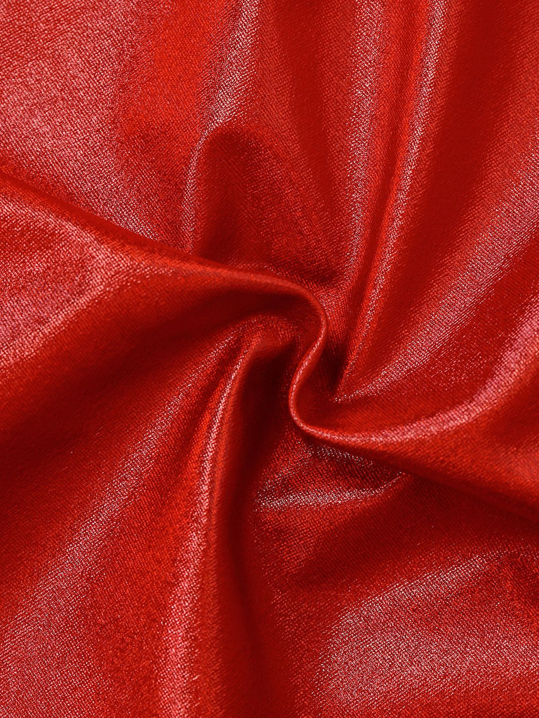 1970er Disco Metallisch Schulterfrei Kurzarm Top