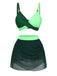 1950er Kreuzrücken Gerafft Netz Bikini Set