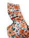 1930er Blumen Rüschen Cutout Einteiliger Badeanzug