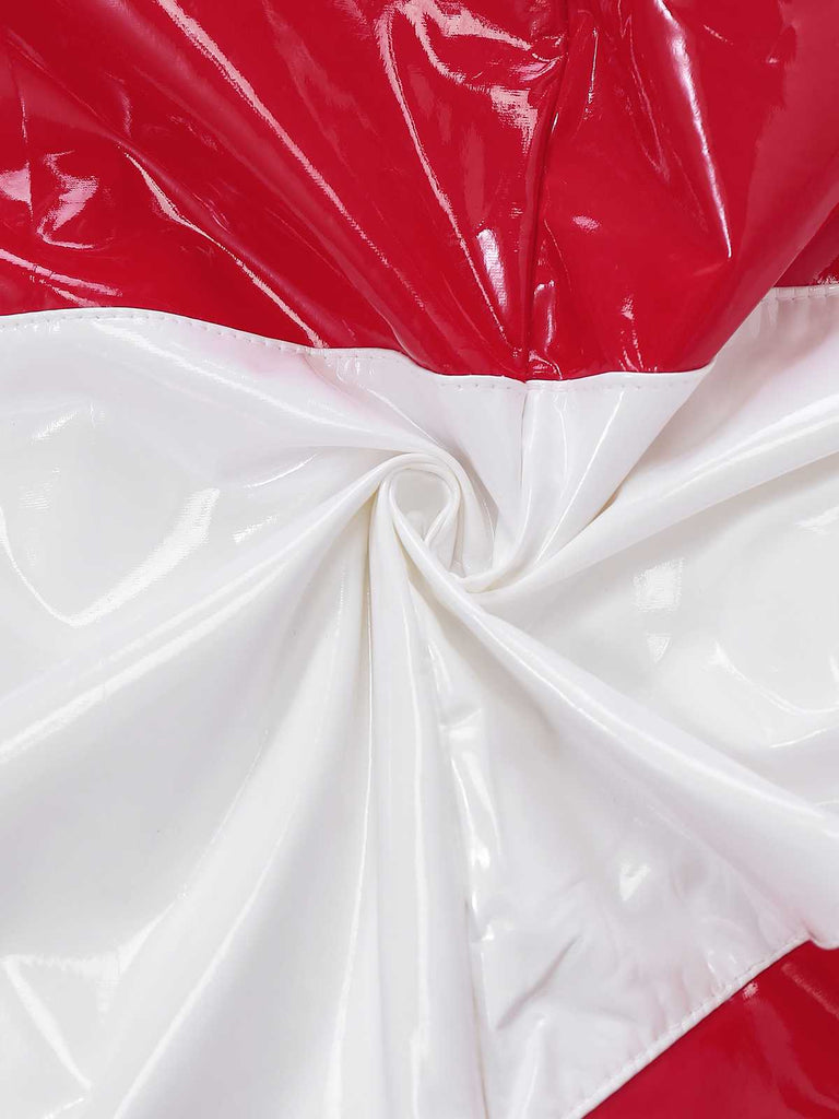 1970er Weihnachten Zuckerstange Hooded Jumpsuit