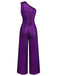 Lila 1970er Paillette Eine Schulter Jumpsuit
