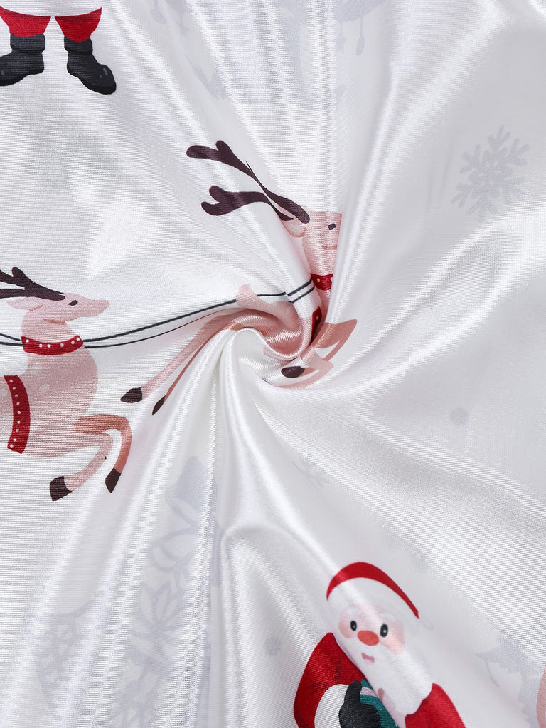 Weiß 1960er Weihnachten Stain Lagen Rückenfrei Träger Kleid