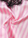Rosa 1930er Träger Streifen Spitze Pyjama Set