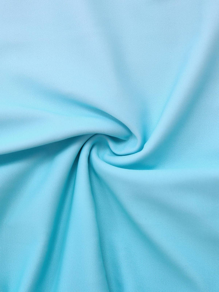 Hellblau 1940er Bogen Spaghetti Träger Badeanzug