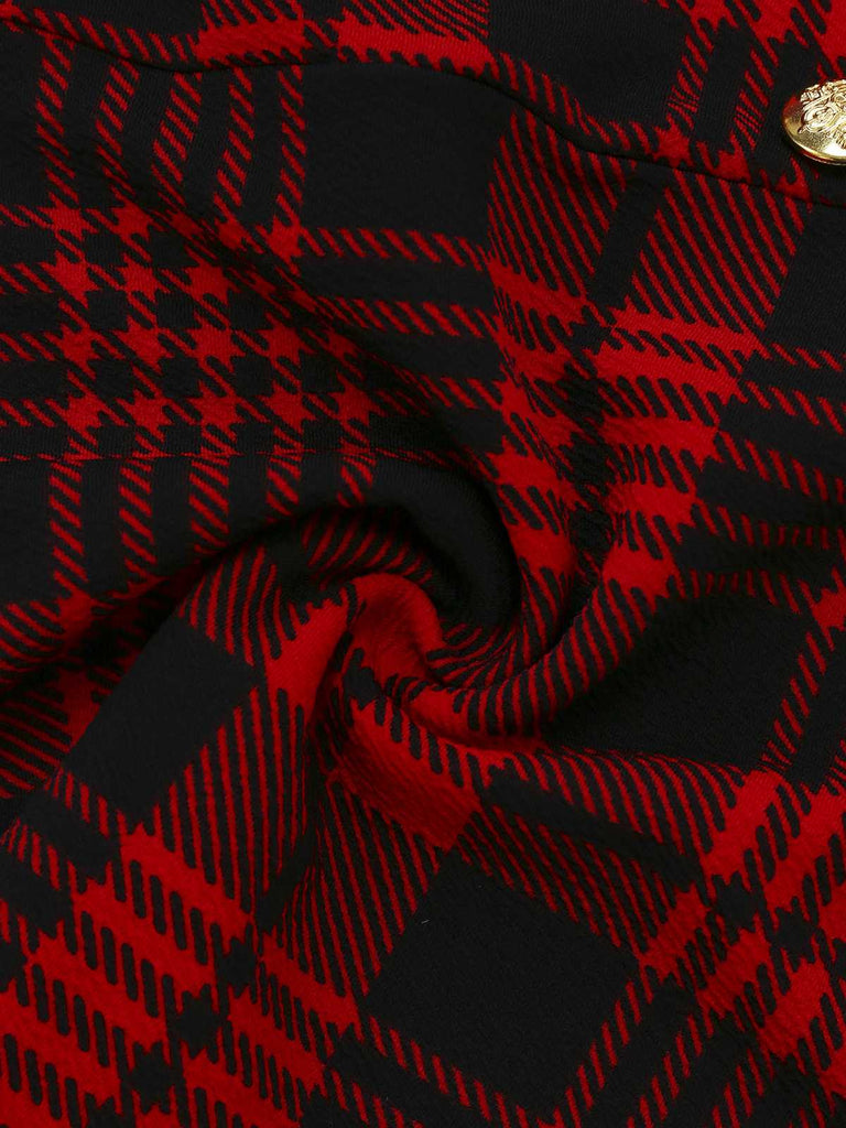 Rot 1970er Plaids Tasten Suspender Rock