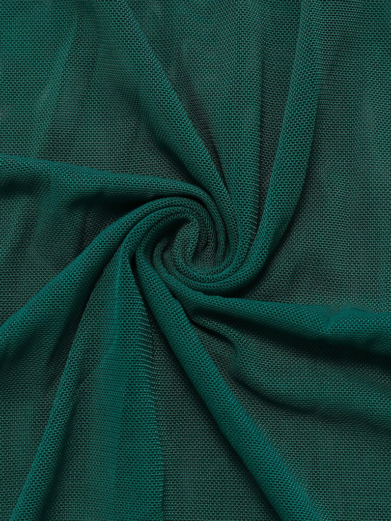 Grün 1930er Spitze Bestickt Blumen Träger Nachthemd