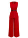 2PCS 1960er Ärmellos Weste & Gürtel Taille Hose