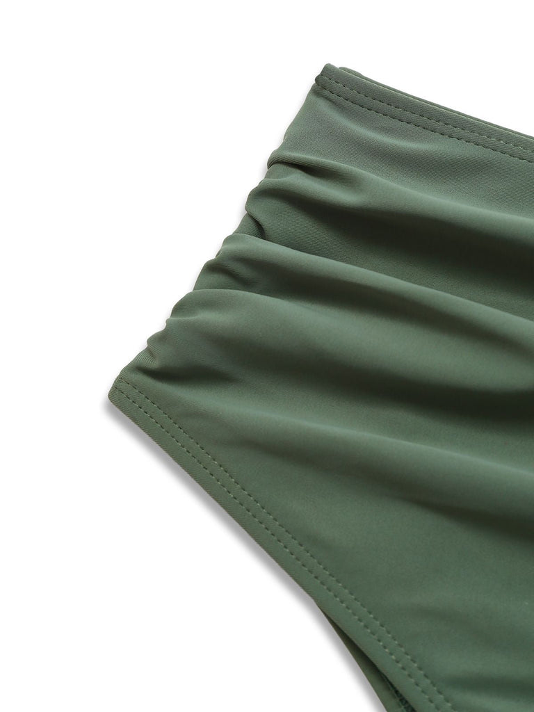 2PCS 1940er Boho Rüschen Rock Bademode