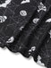 Schwarz 1960er Halloween Schlitz Midi Kleid