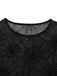Schwarz 1970er Durchsichtig Spinnennetz Bischof Ärmel Top