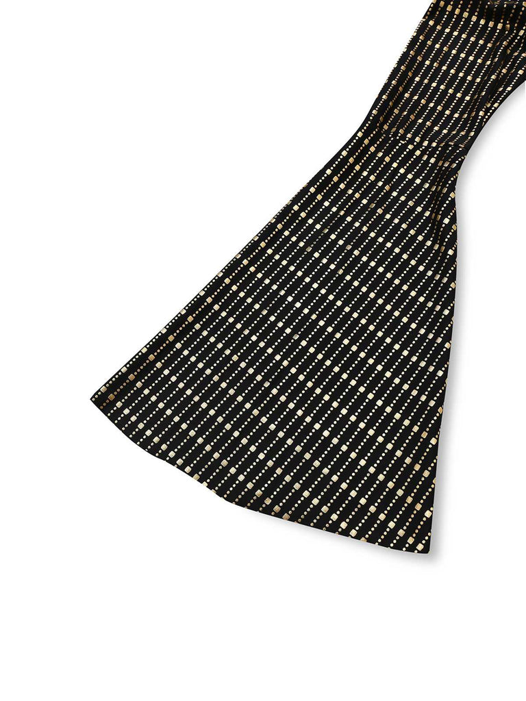 Schwarz 1970er Glockenärmel Sheer Gürtel Disco Kleid