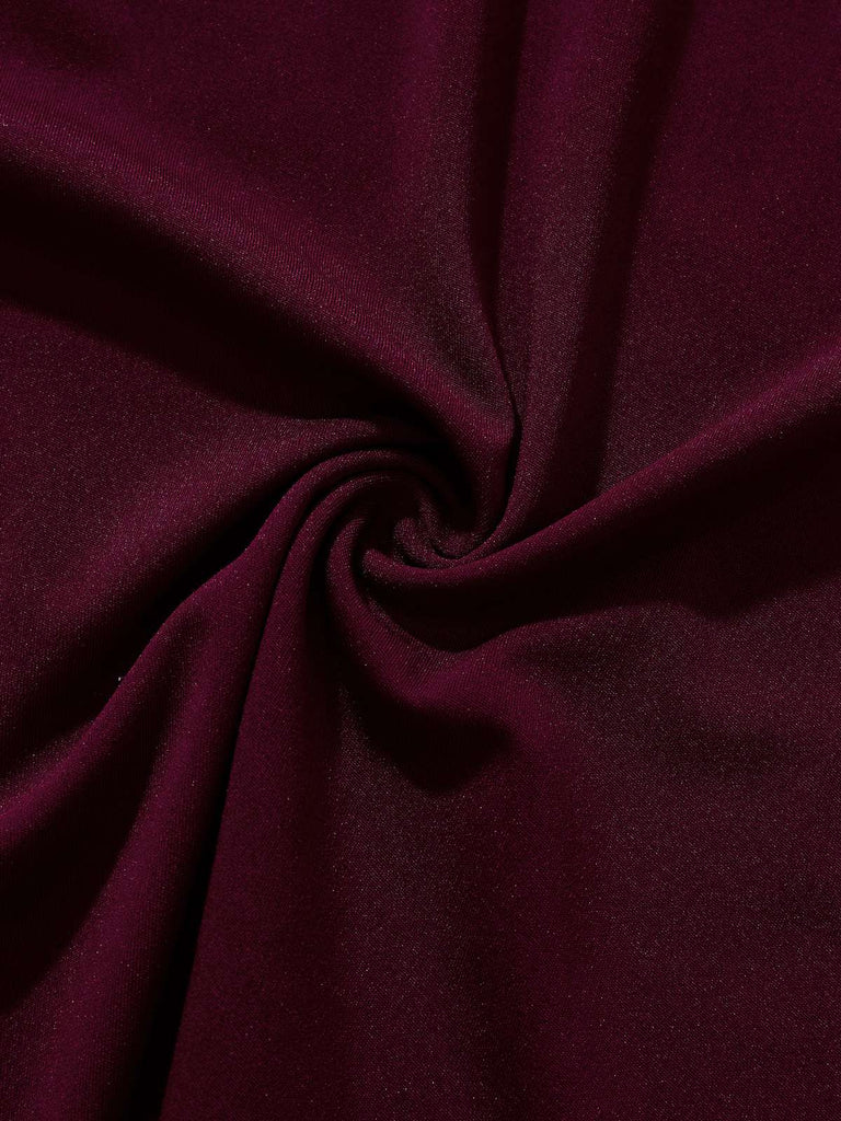 1960er Solide Glitzer V-Ausschnitt Netz Körperbetont Kleid