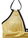 1950er Metallic Schimmernd Riemchen Halter Einteiliger Badeanzug