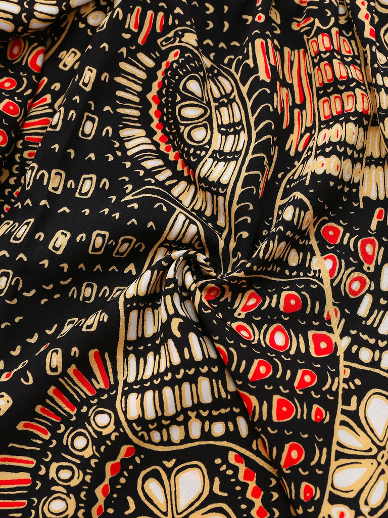 Multiclor 1970er Boho Irregulär Romper