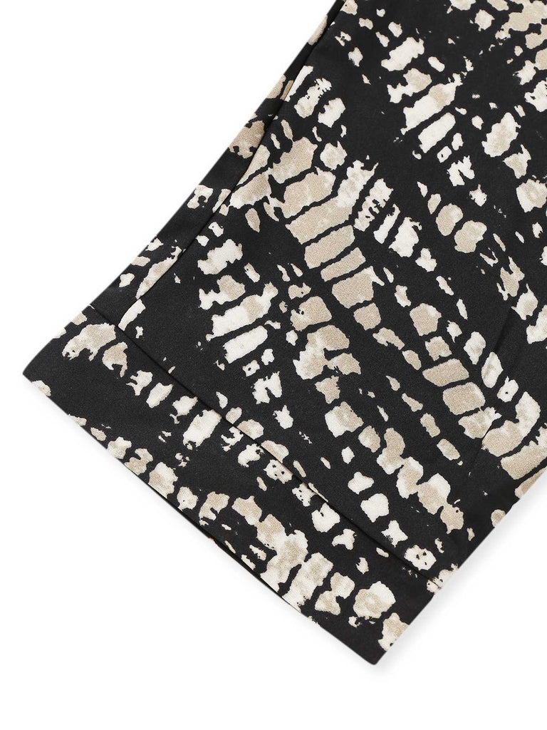 1950er Drucken Tie-Taille Shirt Romper