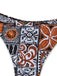 3PCS Kaffee 1970er Ethno Muster Bikini Set & Cover-Up