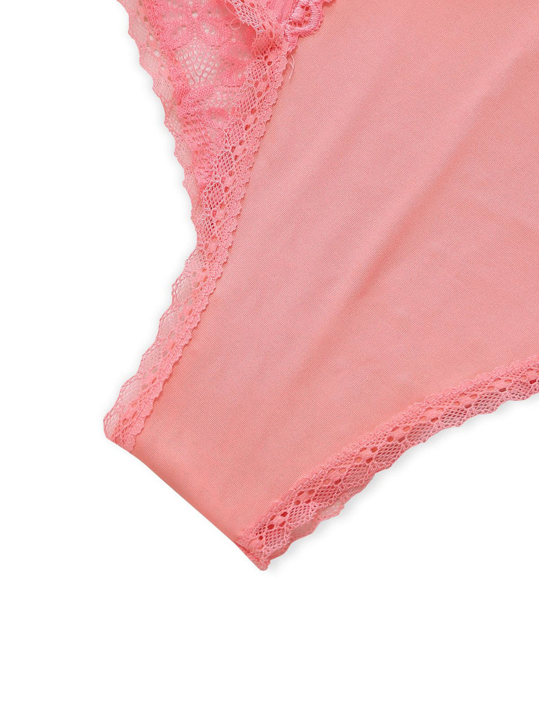 1970er Spitze Transparent Blüten Rüschen Besatz Dessous Set