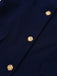 Dunkelblau 1960er Kontrast Rohe Manschetten Tasten Kleid