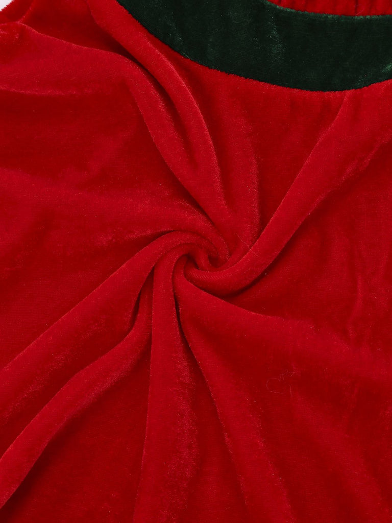 Rot 1970er Weihnachten Elf Jovie Kleid Set