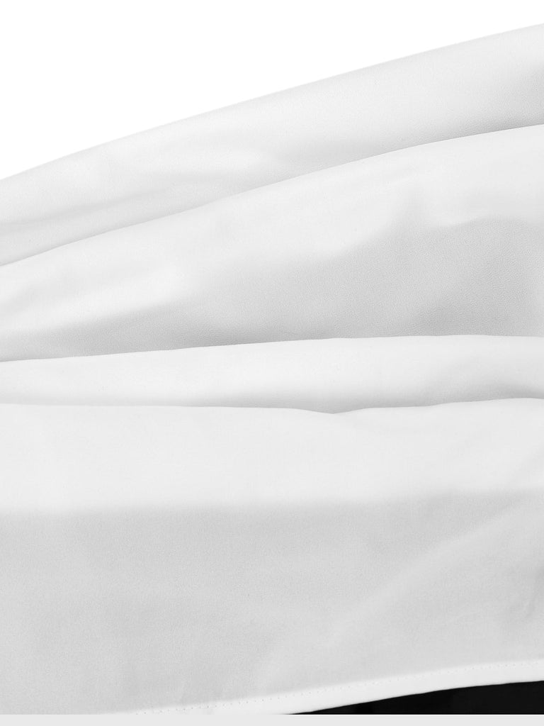 Schwarz 1980er Kontrast Schulterfrei Kleid