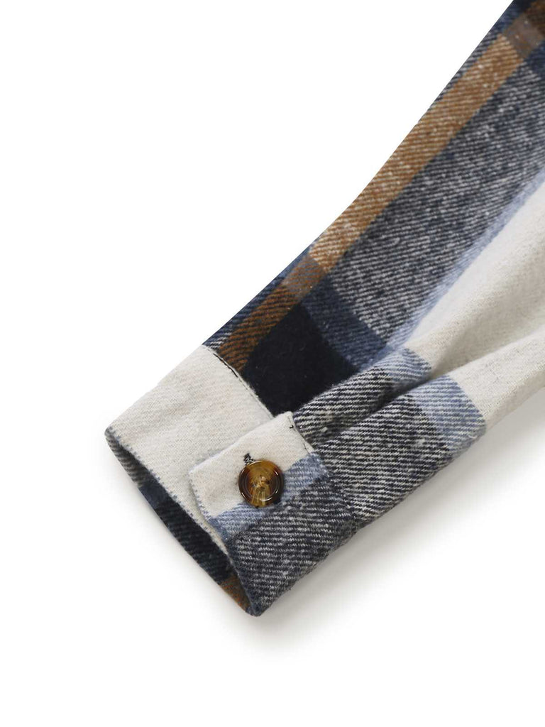 Mehrfarbig 1960er Kariert Gürtel Hemd Kleid