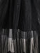 Schwarzes trägerloses 80er Meshkleid in Schleifenoptik mit Vokuhila-Saum