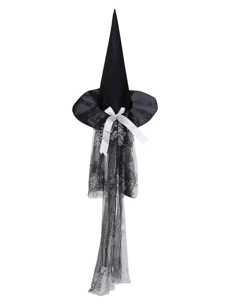 Schwarz 1970er Vampirbraut Schulterfrei Netz Kleid