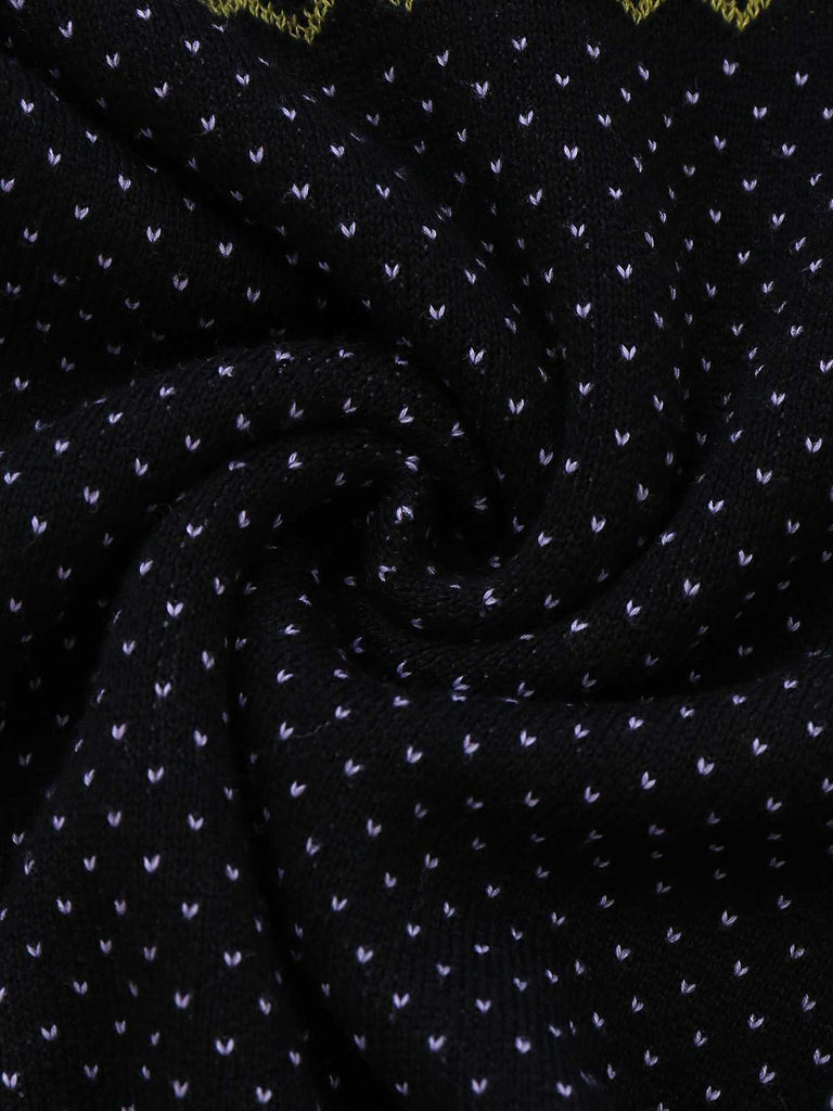 Schwarz 1960er Halloween Dots Geist Pullover Kleid