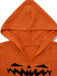Orange 1970er Halloween Kürbis Stricken Hoodie Kleid