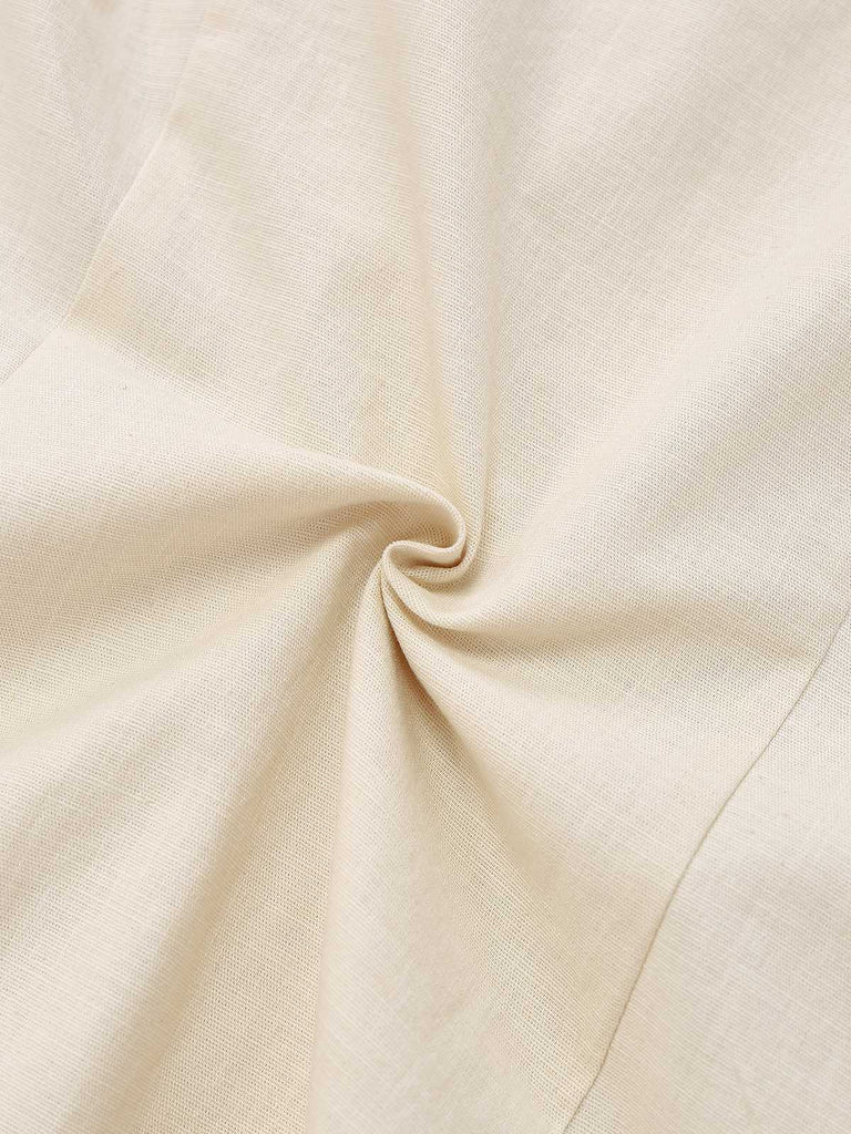 Beige 1960er Seestern Hülse Tasten Ärmellos Kleid