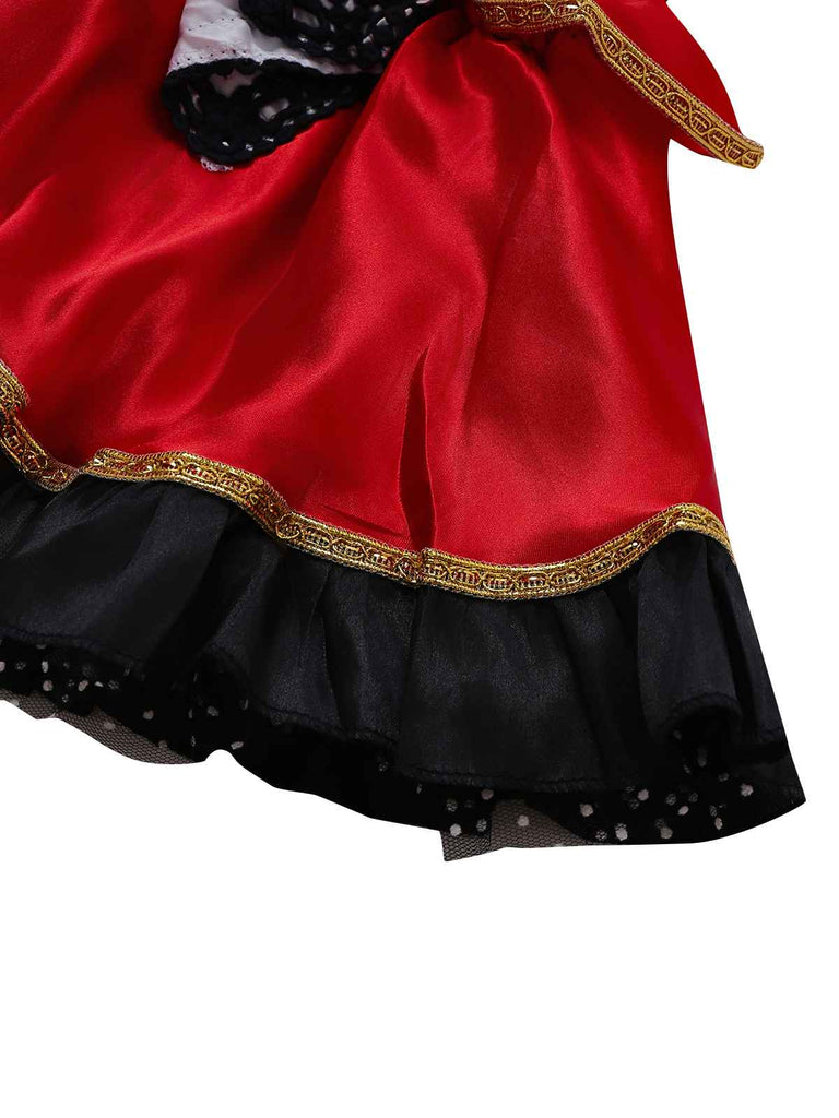 2PCS Rot 1970er Reiten Hood Kostüm Cape Mit Korsett Kleid