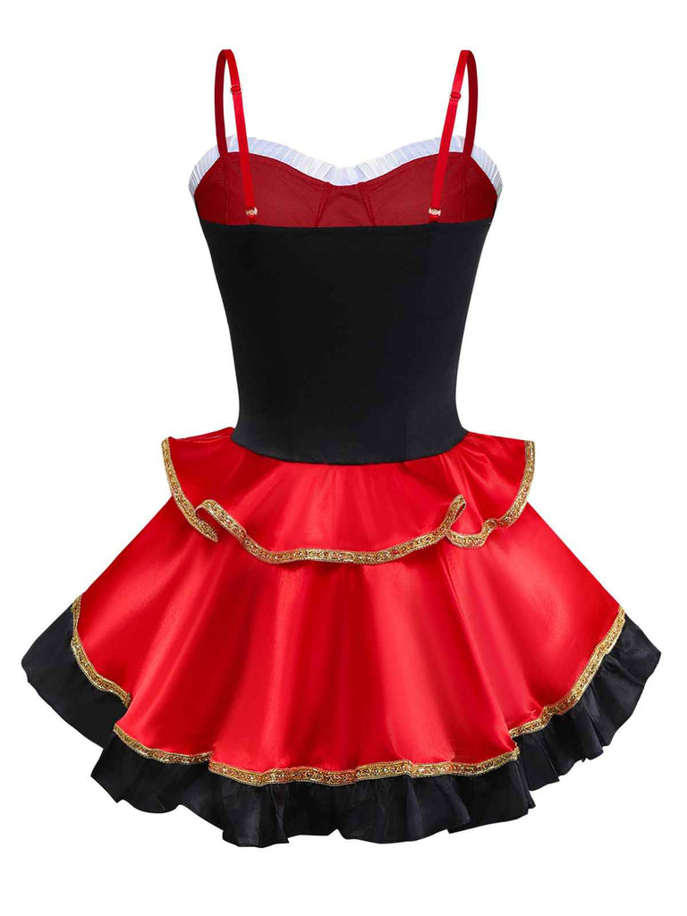 2PCS Rot 1970er Reiten Hood Kostüm Cape Mit Korsett Kleid