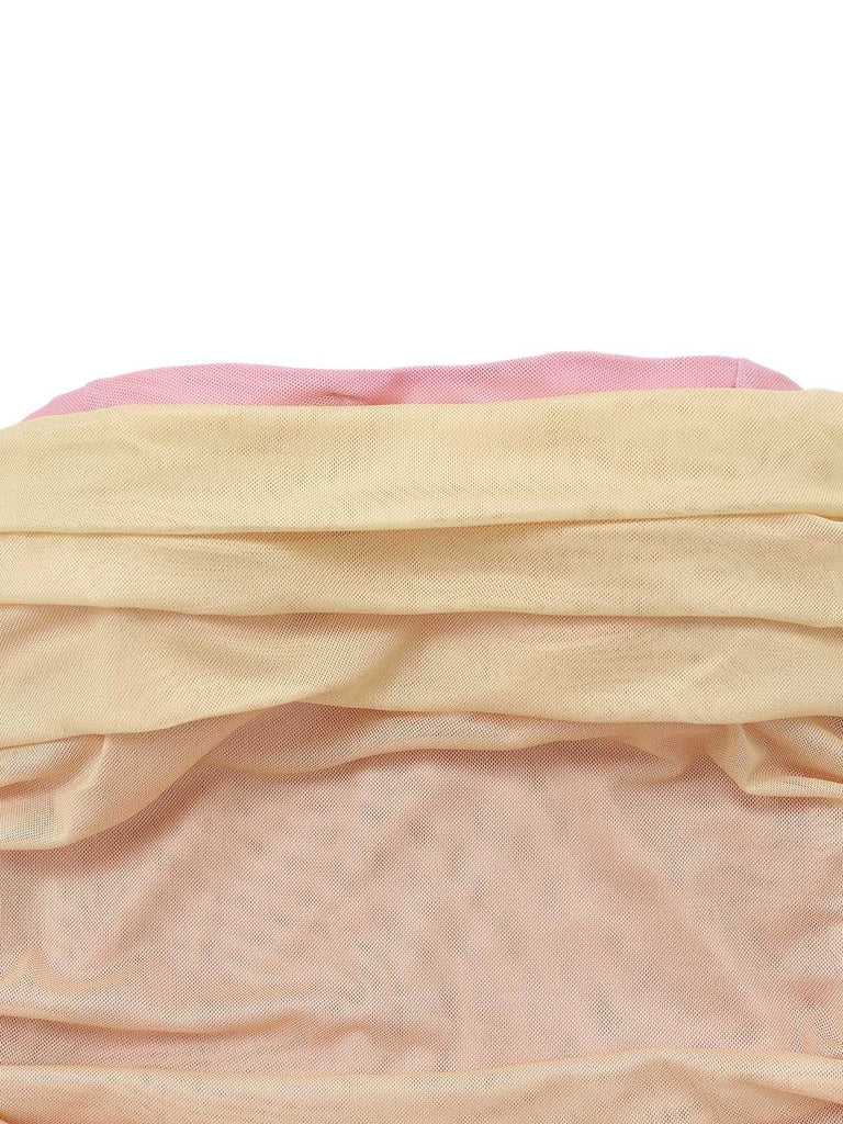 1960er Trägerlos Gradient Gerüschtes Enges Kleid Mit Schal