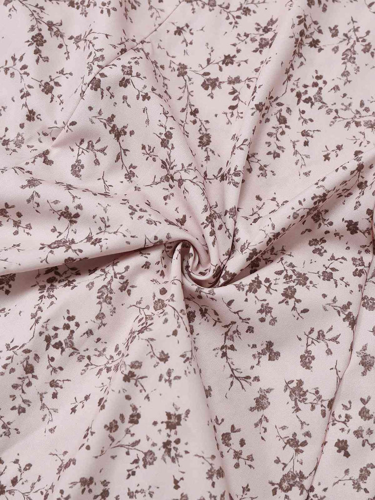 Mehrfarbig 1940er Blumen V-Ausschnitt Unregelmäßig Rüschen Saum Kleid