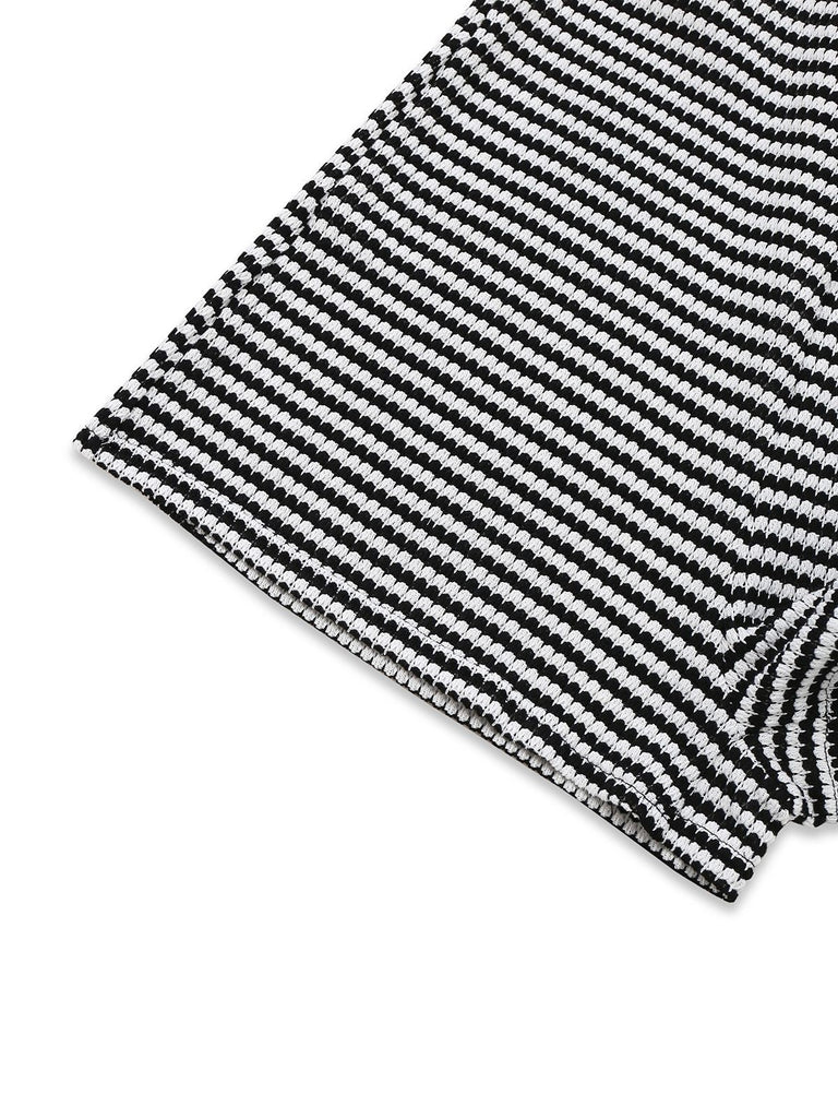 Schwarz & Weiß 1930er Horizontal Streifen Romper