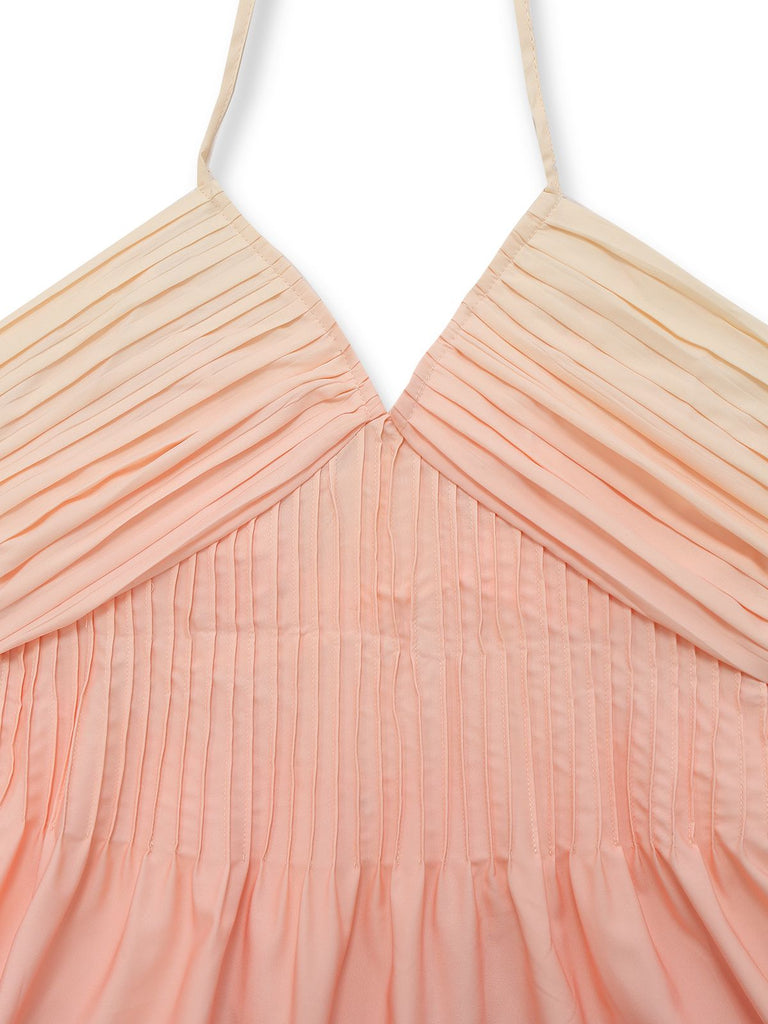 1940er Ombre Tief V-Ausschnitt Halter Kleid