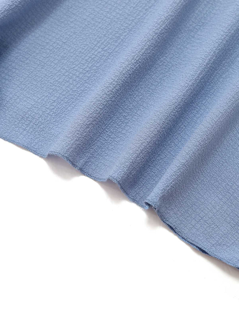 1940er V-Ausschnitt Rüschenärmel Schlitz Kleid