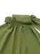 Grün 1930er Halter Netz Rückenfrei Chiffon Midi Kleid