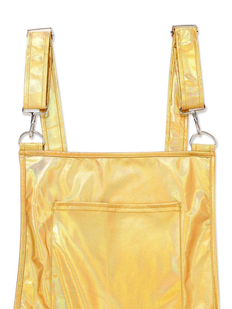 1970er Metallisch Holographic Suspender Kleid