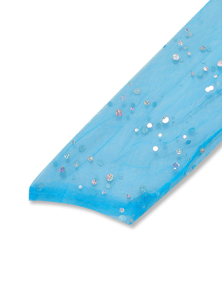 Blau 1970er Solide Pailletten Elsa Cape & Kleid