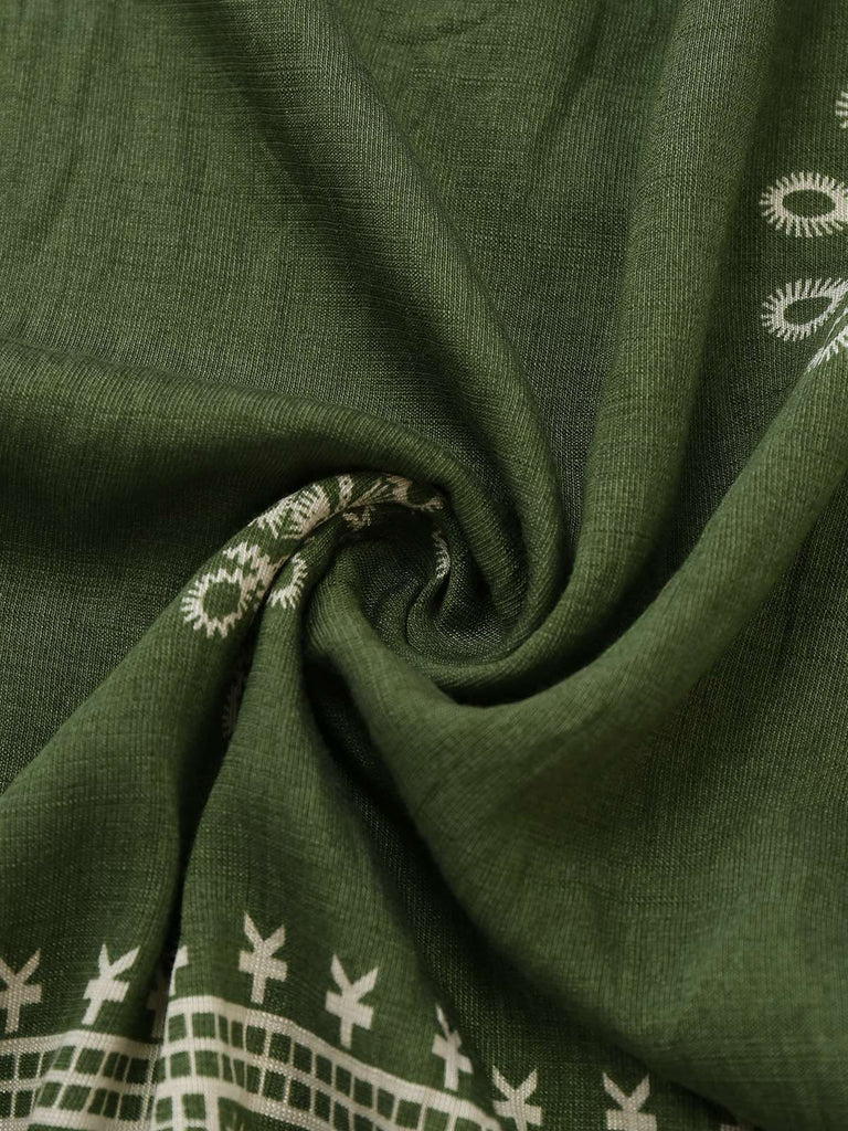 Grün 1970er Weites Bein Bohemien Bandeau Jumpsuit