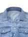 Blau 1980er Denim Durchgeknöpft Utility Romper