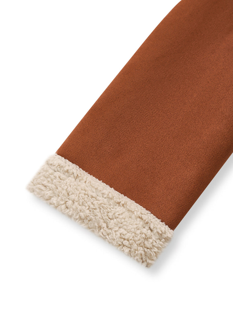 Braun 1940er Zweireihig Revers Western Stil Mantel