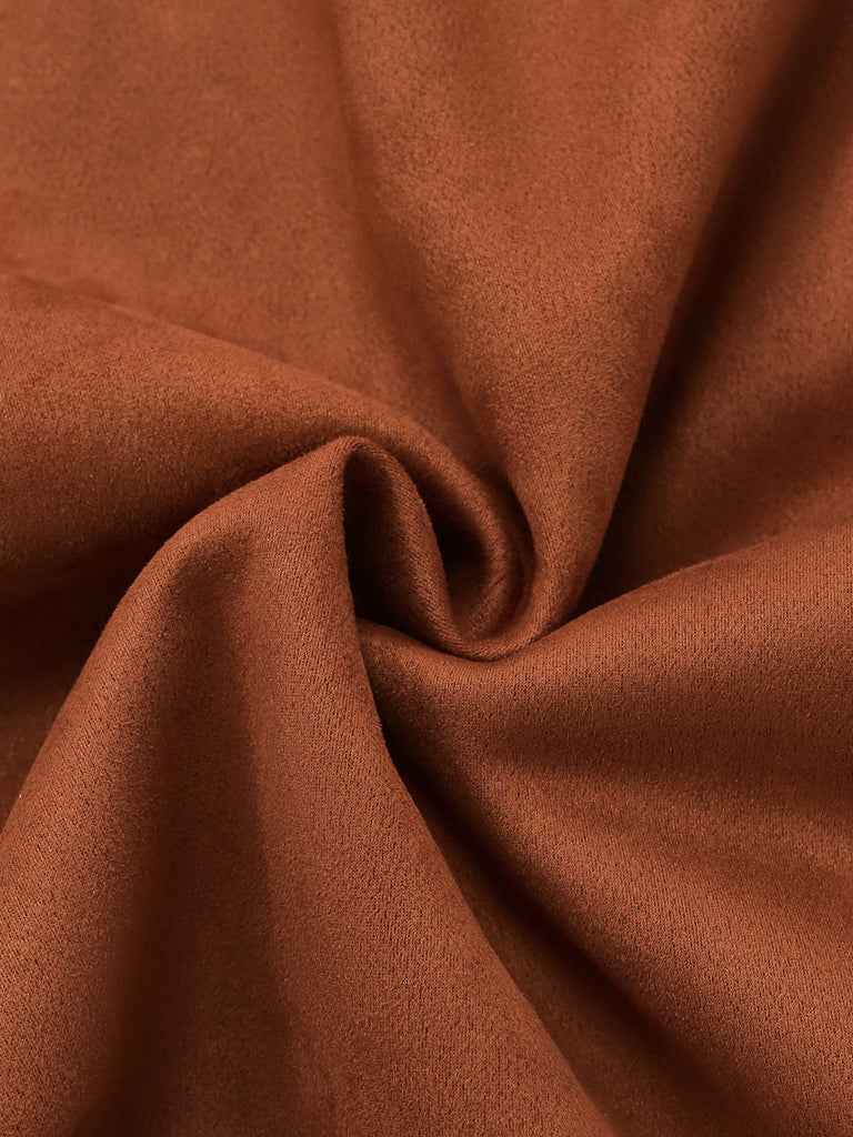 Braun 1940er Zweireihig Revers Western Stil Mantel