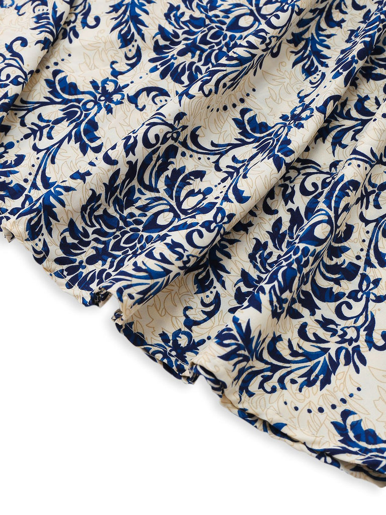 1970er Boho Schnürung V-Ausschnitt Kleid