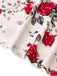 Weiß 1950er Rose Schnürung Swing Kleid