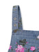 Blau 1960er Jeansstoff Blumen Breit Träger Romper