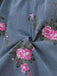 Blau 1960er Jeansstoff Blumen Breit Träger Romper