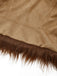Braun 1970er Kunstwildleder Pelzbesatz Rose Bestickt Jacke