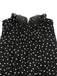 Schwarz 1930er Polka Dots Chiffon Ärmellos Kleid